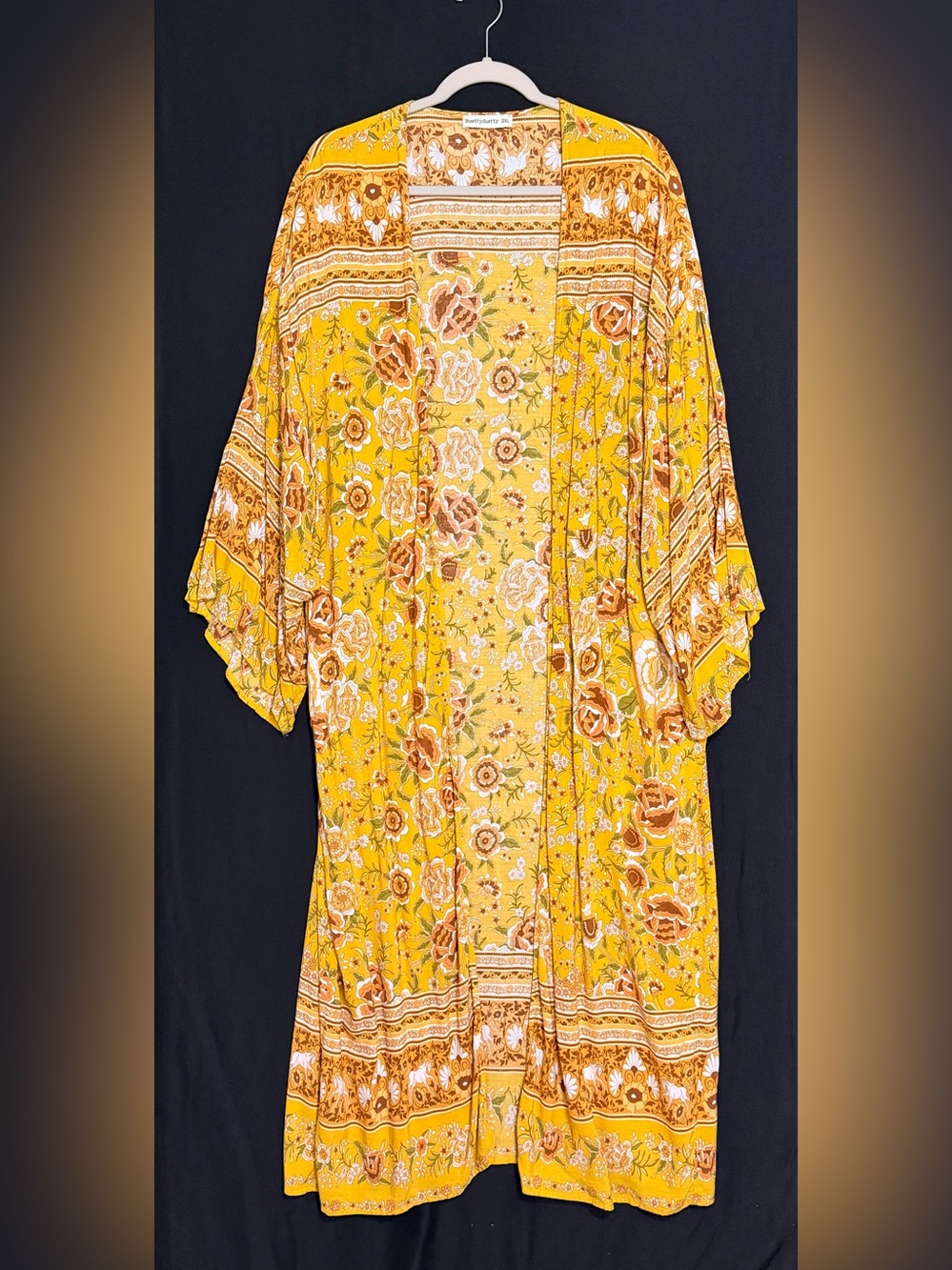 Floral Boho Summer Kimono Cardigan Duster floral & Horses Retro style 70’s